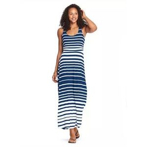 Athleta Blue Striped Maxi Dress Size Medium